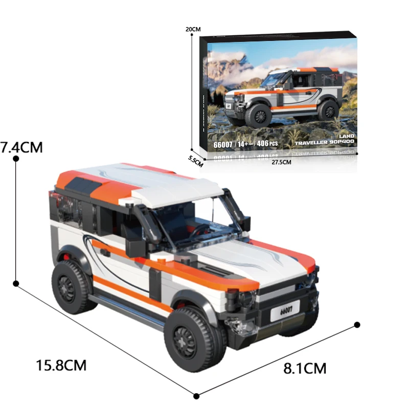 406PCS City Off-Road Vehicle Classic SUV Car Model Bricks Desktop Display Ornaments Kids Educational DIY Toys Holiday Gifts