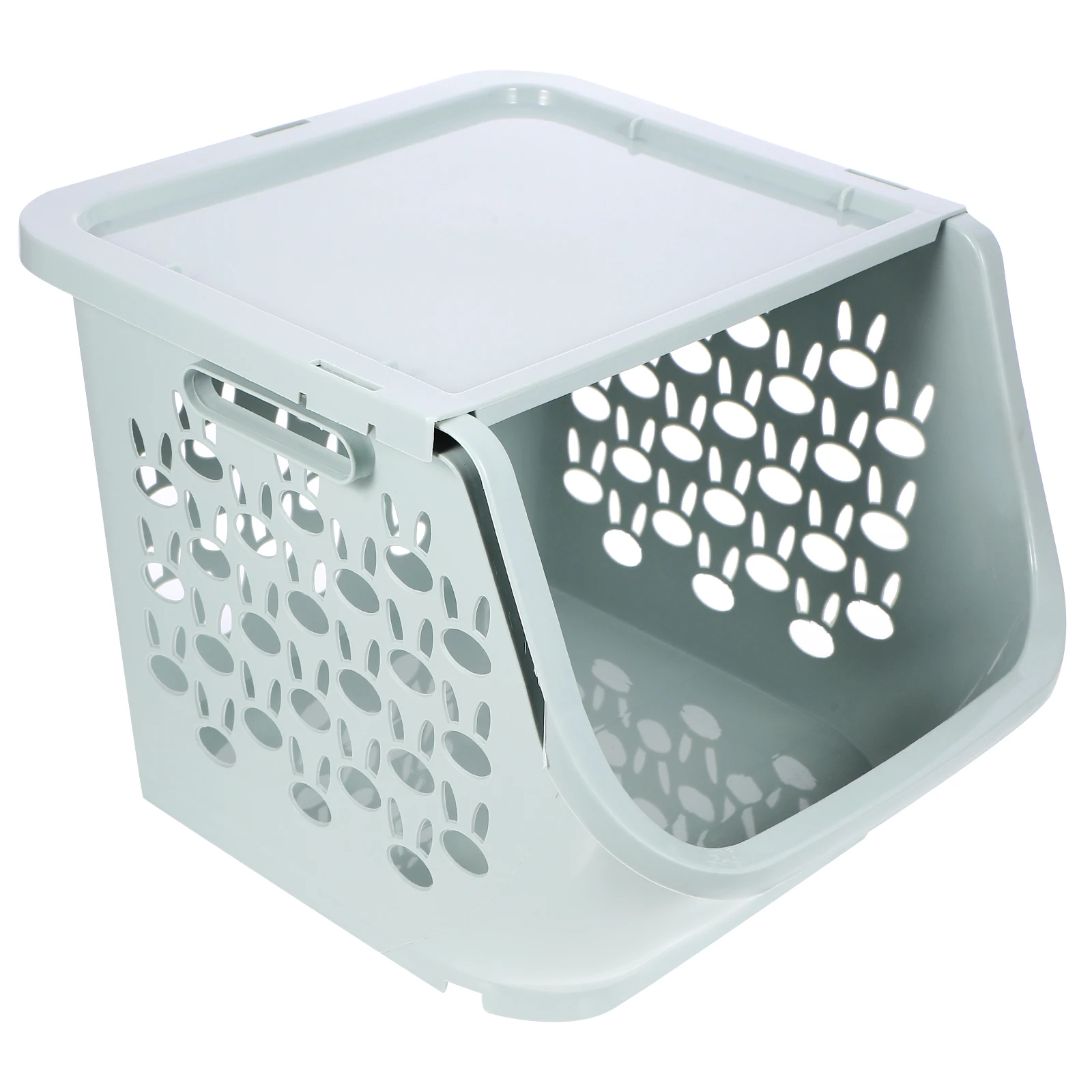 

Kitchen Storage Basket Fruit Vegetable Containers Baskets Organizer Stackable Blue Reusable Plastic Space Saving