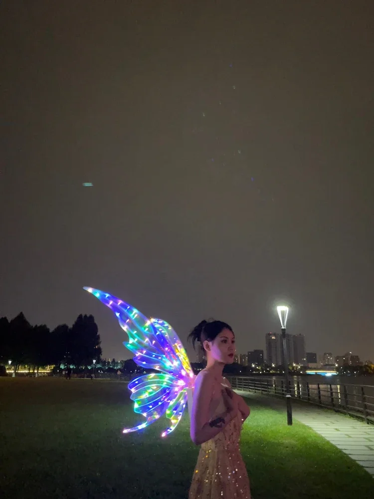 Scenic bar electric luminous butterfly elf wing back decoration female birthday gift photo