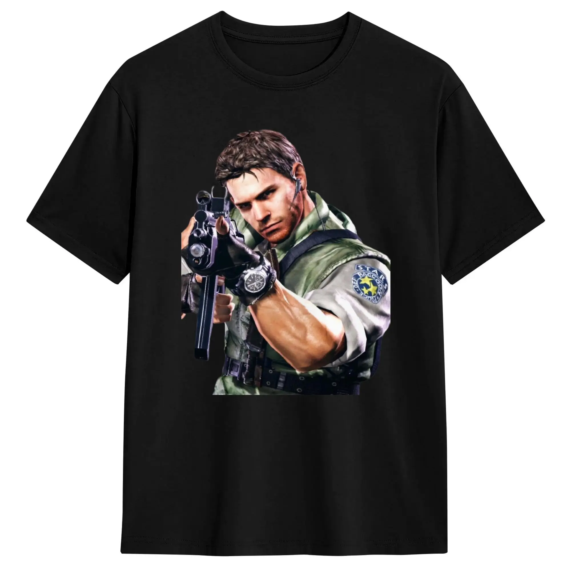 Resident Evil 5 Chris Redfield T-Shirt  Harajuku T Shirts Short-Sleeve Vintage Tops Summer 100 Cotton Oversized Clothes