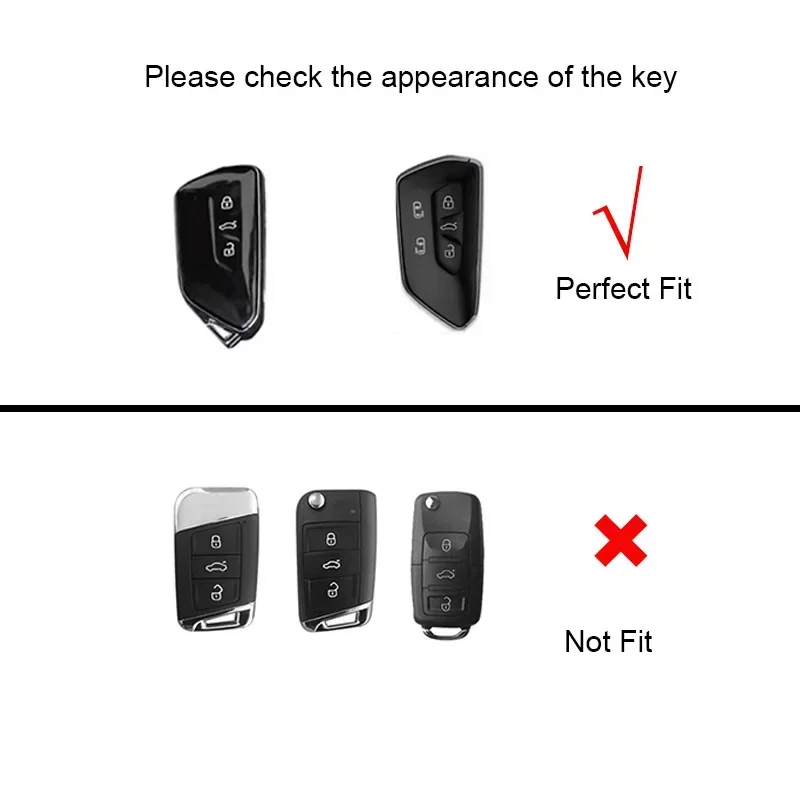 حافظة مفاتيح السيارة الجلدية لسيارة Volkswagen VW ID.4 ID.3 Golf 8 Teramont TALAGON Crider Viloran مفتاح بعيد أصلي #3