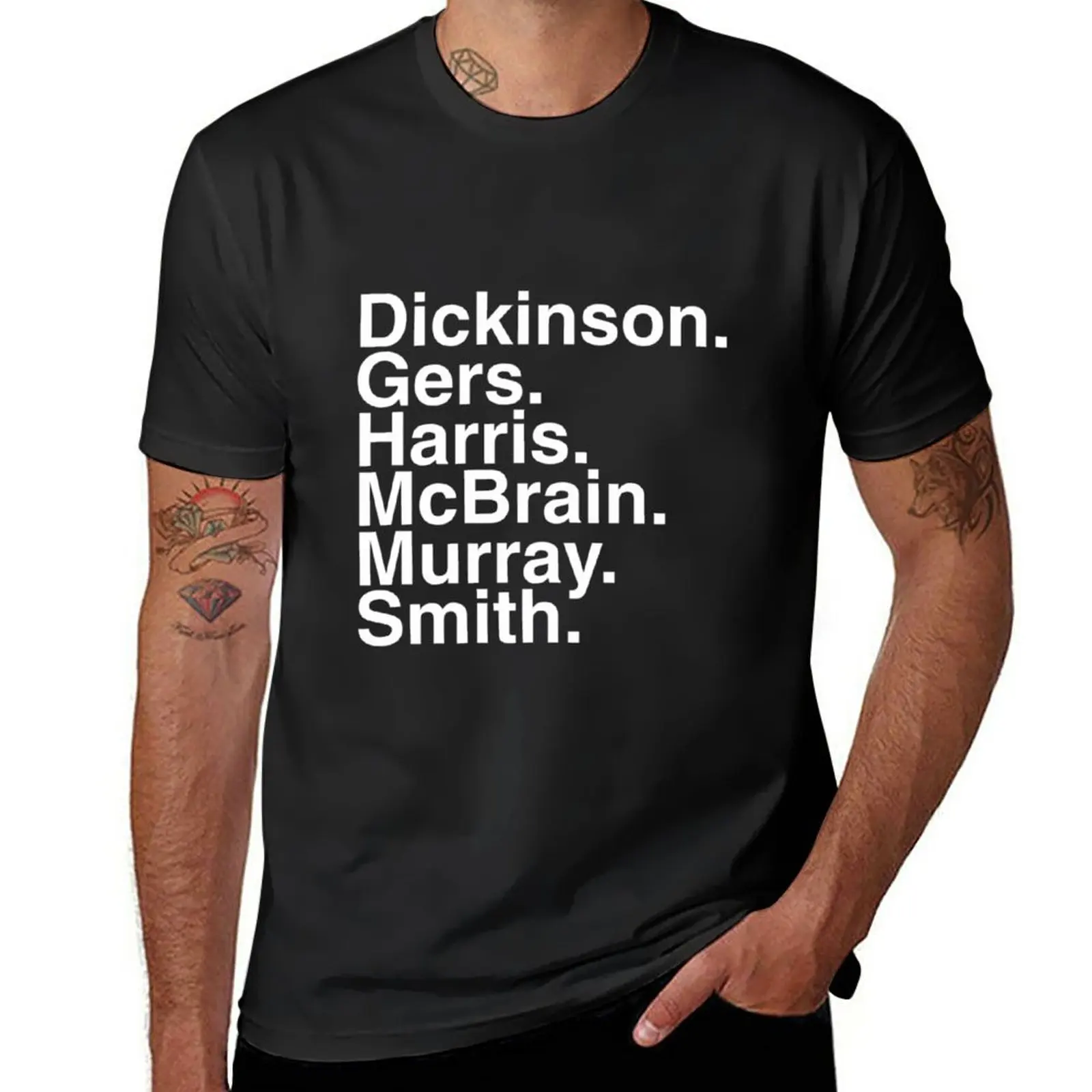 New Dickinson Gers Harris Mcbrain Murray Smith T-Shirt tees Short t-shirt black t shirts for men