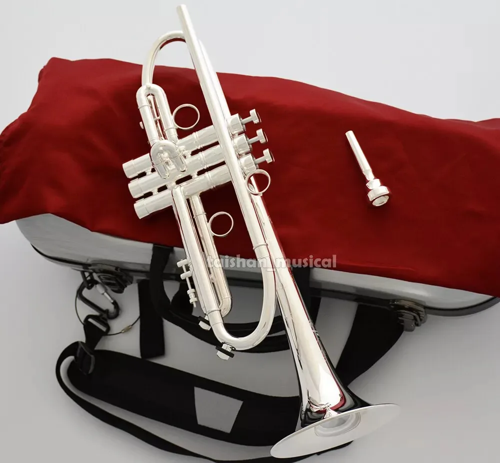 

2026 NEW Customized Double inlet pipe Trumpet Silver plated Germany Brass Large Bell 80
