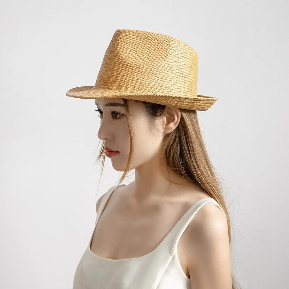 Summer 56/59CM Classic Sun Hats for Men Women Panama Caps Couple Wide Brim Beach Straw Big Head Fedora Hat Sombreros De Mujer