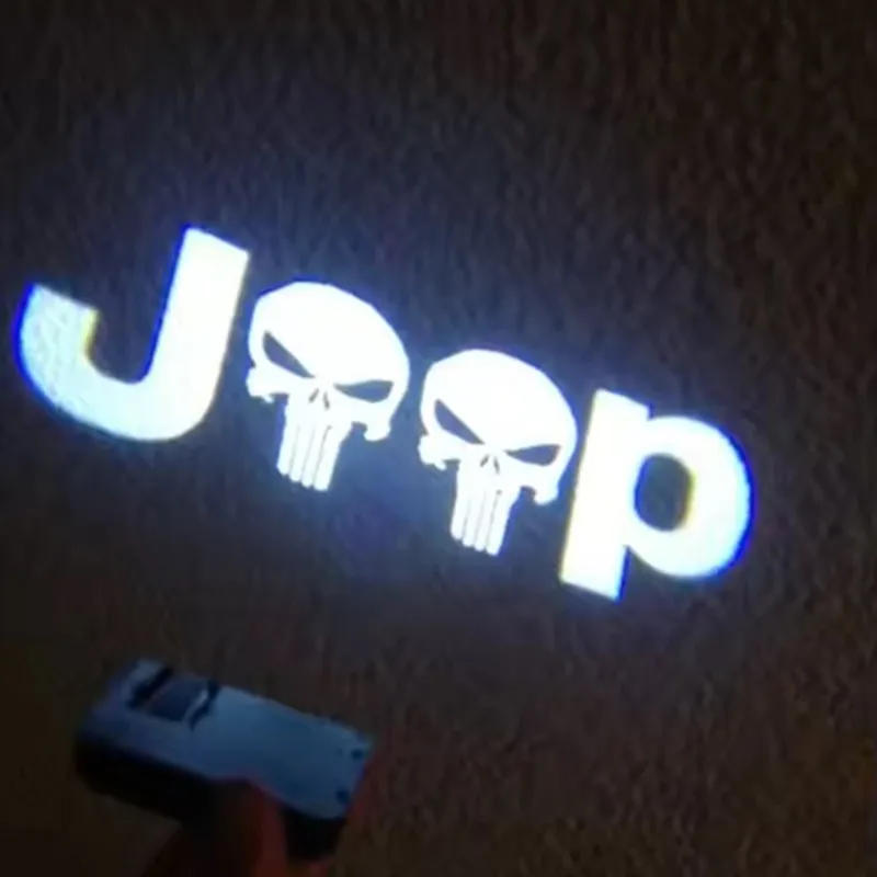 2pcs Led Car Door Welcome Light Projector Ghost Shadow Lamp For Jeep Renegade Grand Cherokee Wrangler