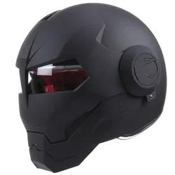 Iron Man Motorcycle Full Helmet Personality Cool Retro Transformers Flip-up Helmet for Men Capacete Moto