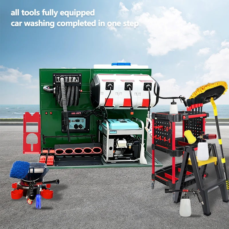 Vehicle Integrated Car Cleaning Tools Storage Accessory for Quick On Site Car Cleaning Tasks
