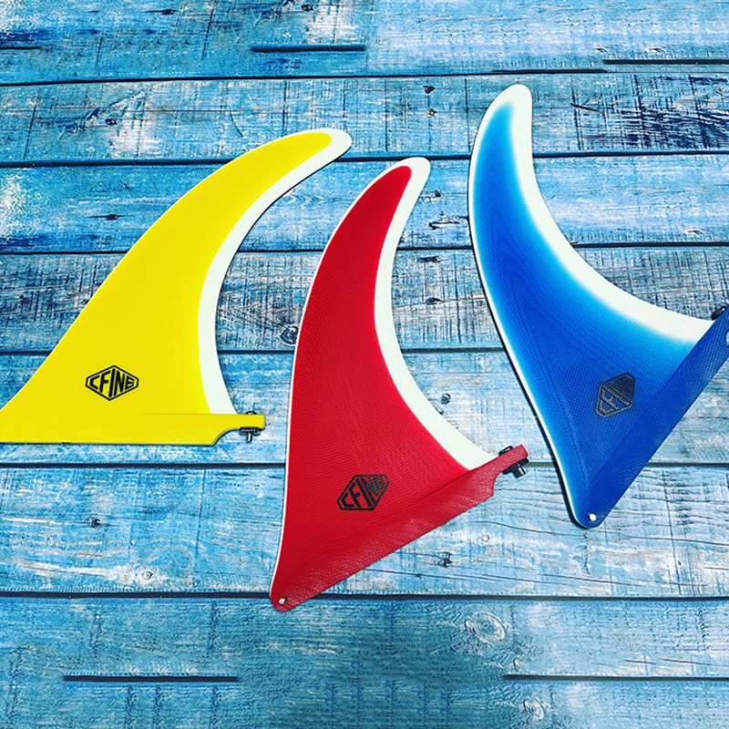 

CFINE SURF High-end Pure Fiberglass Surfboard Shark Tail Fin Two-color Hardboard Longboard Single Rudder Surfboard Accessories