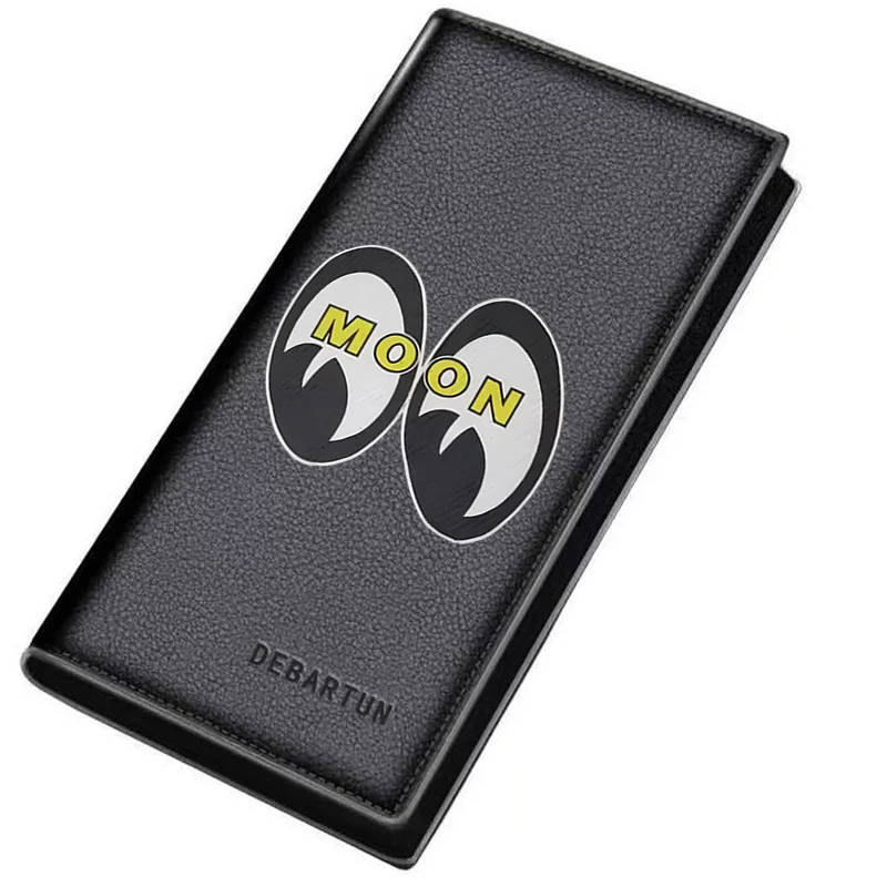 Bold Moon Lettering Emblem Design Men's Long Wallets Business Stylish Printing Design Casual Use Christmas Valentine's Father's