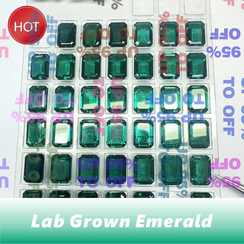 

tabNEW Lab Grown Zambian Emeralds Hydrothermal Hand Cutting Emerald Cut with Cracks Inclusions Inside AGL Certificate