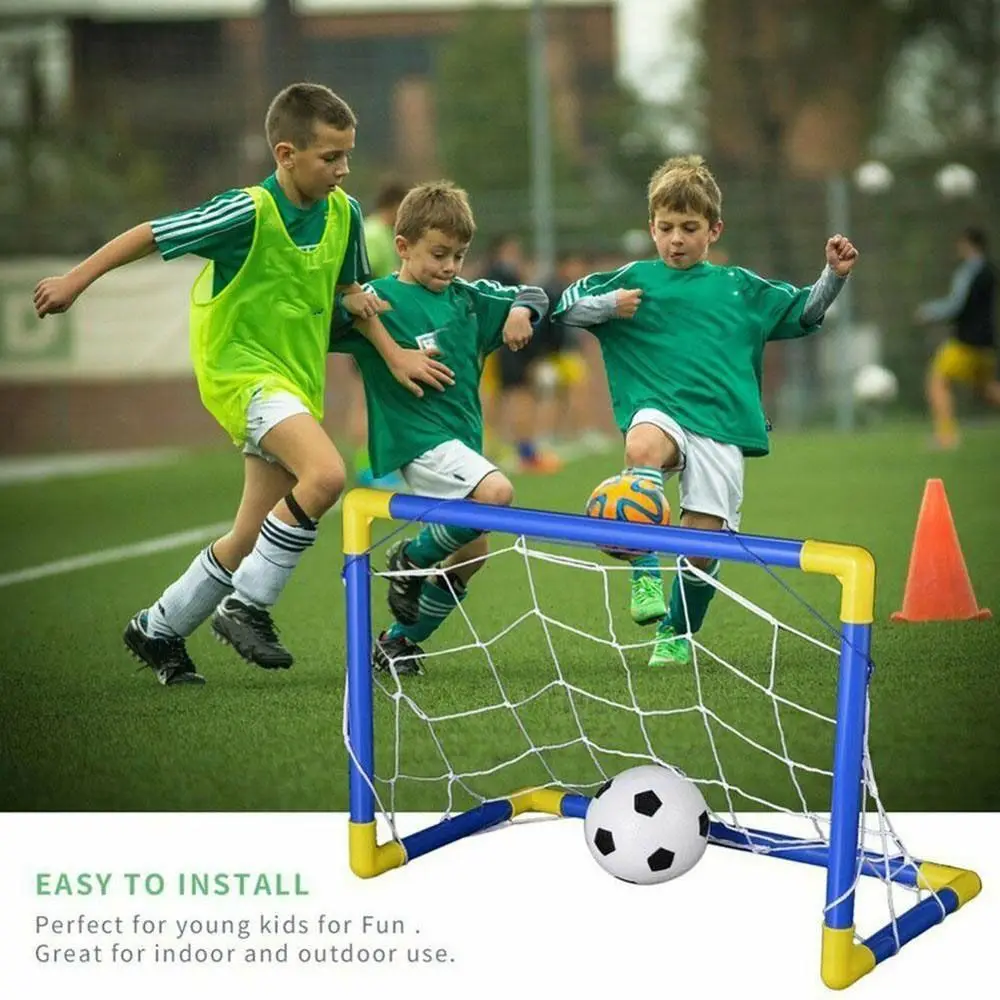 Mini Indoor Net Set with Pump  Football Outdoor Sport Soccer Goal Post Soccer