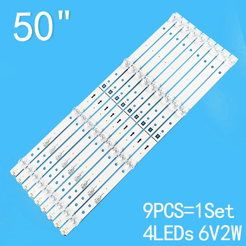 9pcs=1set 4leds 3v 2w 440mm for 50-inch LCD TV MS-L1469 V5 LA021 JP50UHD110-4K JS-D-JP50EU-042EC 70310 E50EU1000 MCPCB