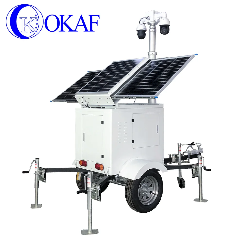كاميرا Cctv تعمل بالطاقة الشمسية قابلة للتجديد، مقطورة Cctv متنقلة #5
