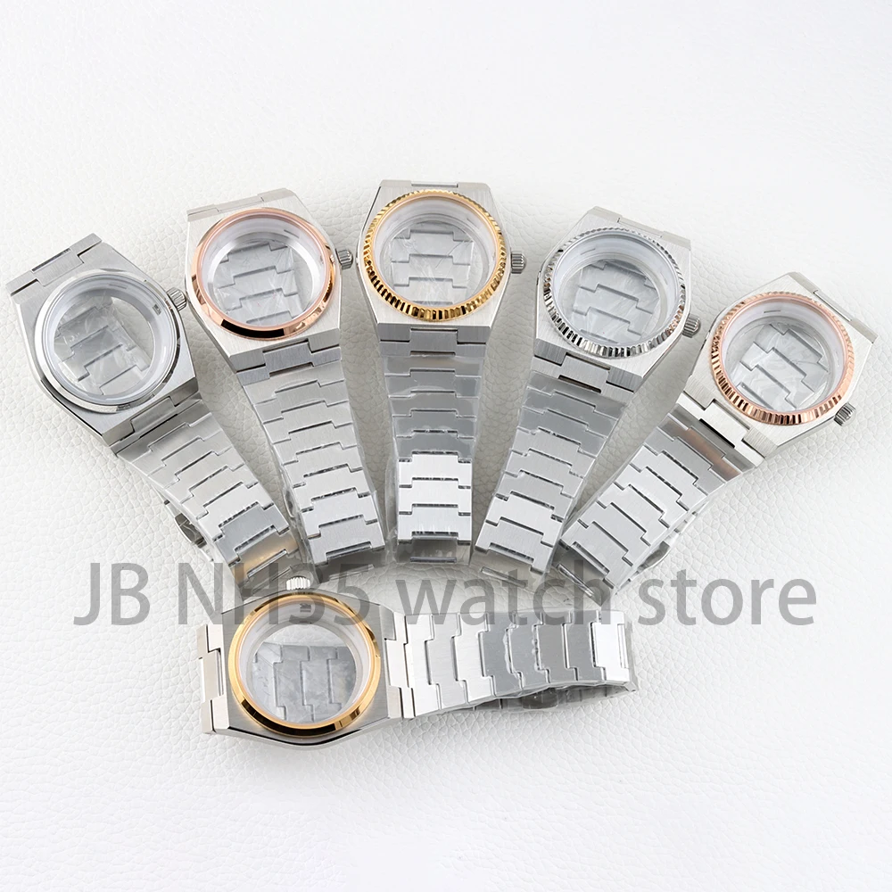 

40mm NH35 Watch Case Solid 316L Stainless Steel Bracelet Sapphire Glass for PRX Super Player NH35 NH36 Movement 31.8mm Dial