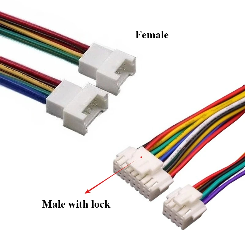 

PHB2.0mm lenght 200mm terminal wire double row with locking buckle male and female air connection wire Picth 2/3/4/5/6/7/8pin
