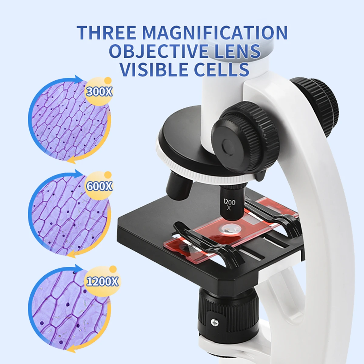 مجموعة تجارب علمية للمجهر للأطفال، تكبير عالي 1200x، لعبة ألغاز المراقبة البيولوجية للأطفال #2