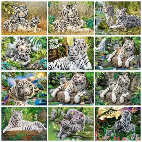 10 best sales Diamantmålning med vit tiger - №9