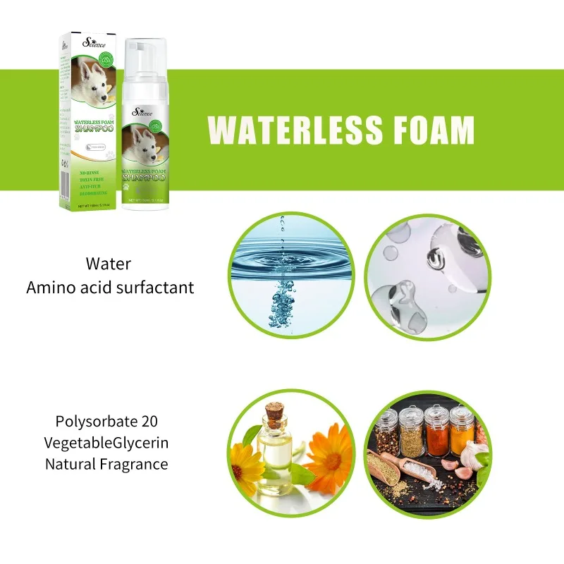 New Pet Waterless Body Wash Deep Cleaning Hair Care Foaming Dry Cleaning Mousse Spray Cat Dog Waterless Shampoo Pet Products