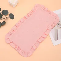 3-piece soft cotton baby bib/shoulder towel/baby burping mat/burping towel with ruffled edges 5