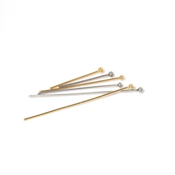 50pc Stainless Steel Metal Charms Ball Eye Pins Bails Top Drilled Beads End Caps Pendant Connectors for DIY Jewelry Making