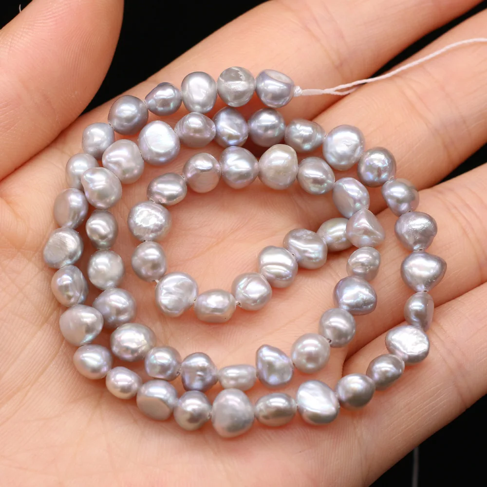 Natural Freshwater Pearls Beads Gray Transverse Two-sided Spacer Beads for Jewelry Making Supplies DIY Women Necklace Bracelet