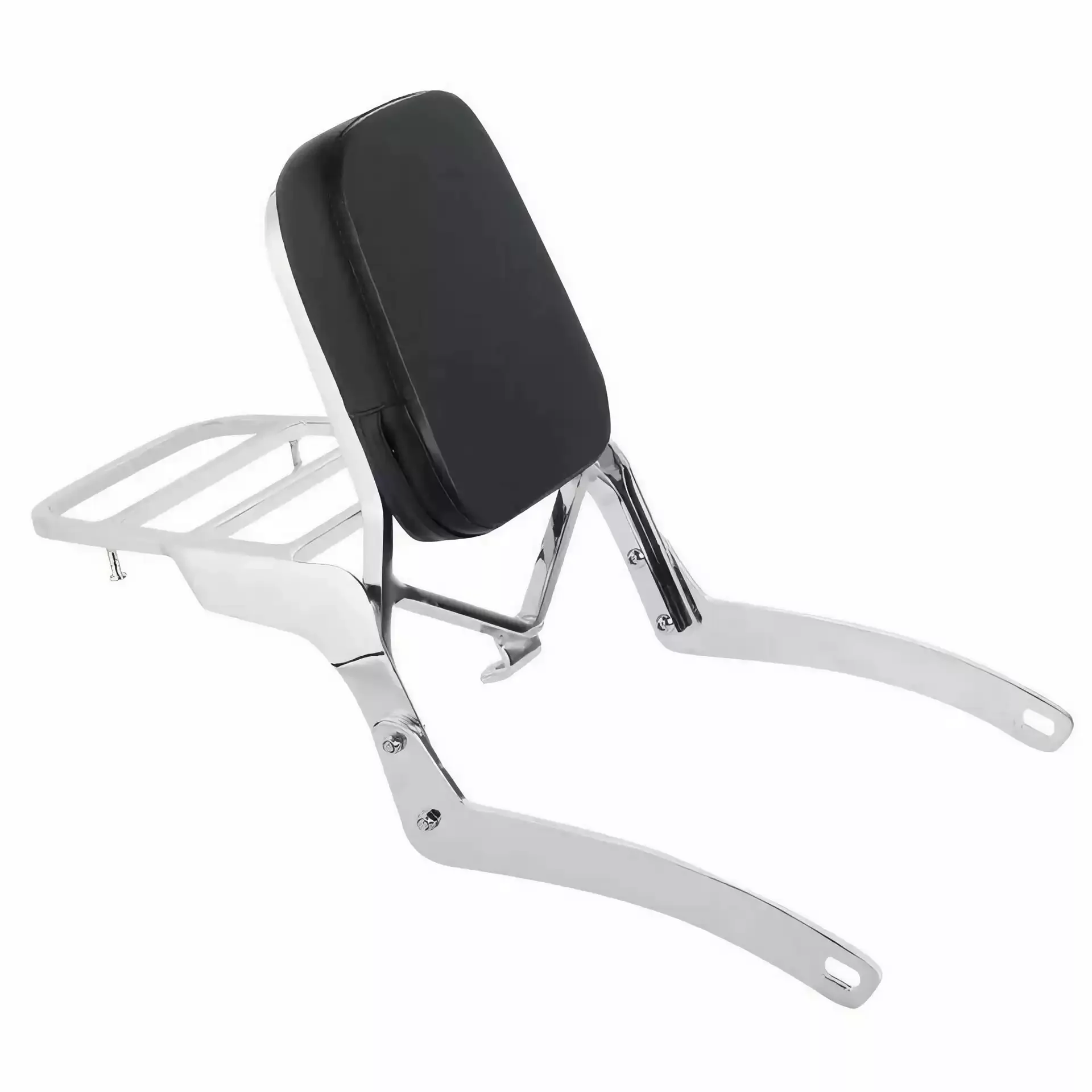For 1989-2019 Motorcycle Detachable Passenger Backrest Sissy Bar with w/ Rear Luggage Rack Support Pad