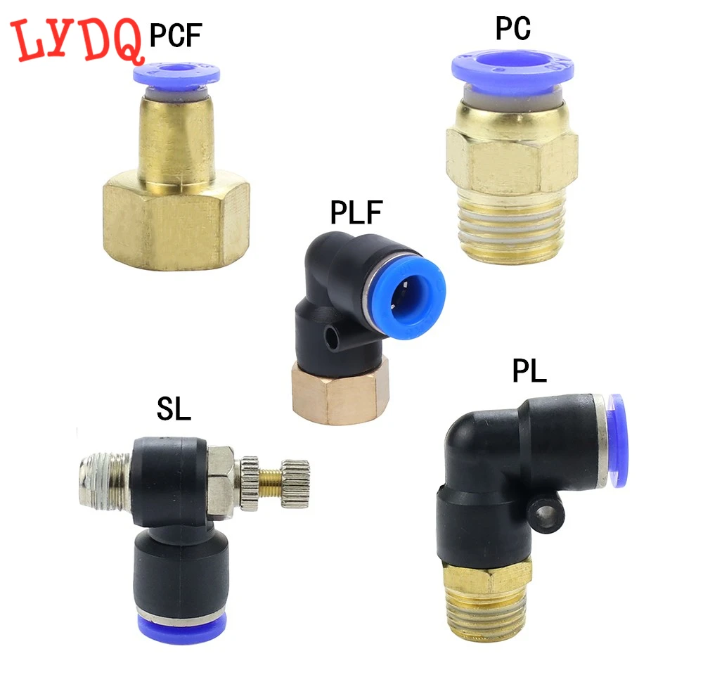 

1PCS Pneumatic Quick Connector PCF PC PL SL PB 4MM-12mm Hose Tube Air Fitting 1/4" 1/8" 3/8" 1/2"BSPT Male Thread Pipe Coupler