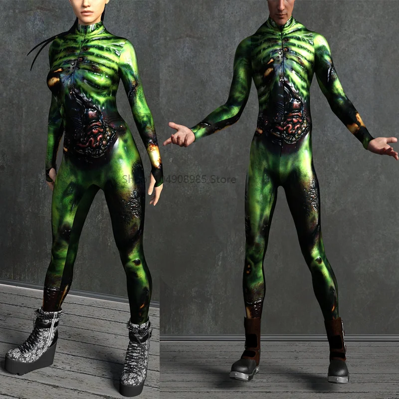 

Brain Eater Costume 3D Printed Zentai Bodysuit Adult Cosplay Robot Punk Women Jumpsuit Cosplay Costume Slim Outfit