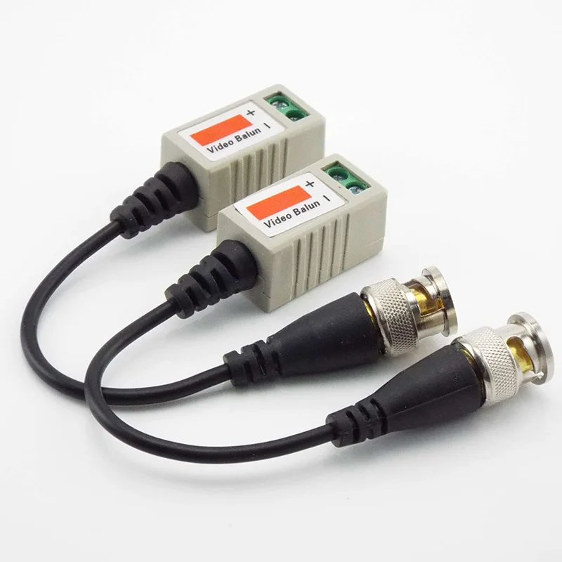 1pair BNC Video Balun Connector Passive Transceiver 3000FT Distance UTP Balun Male BNC CAT5 Cable for CCTV Camera Accessories D5