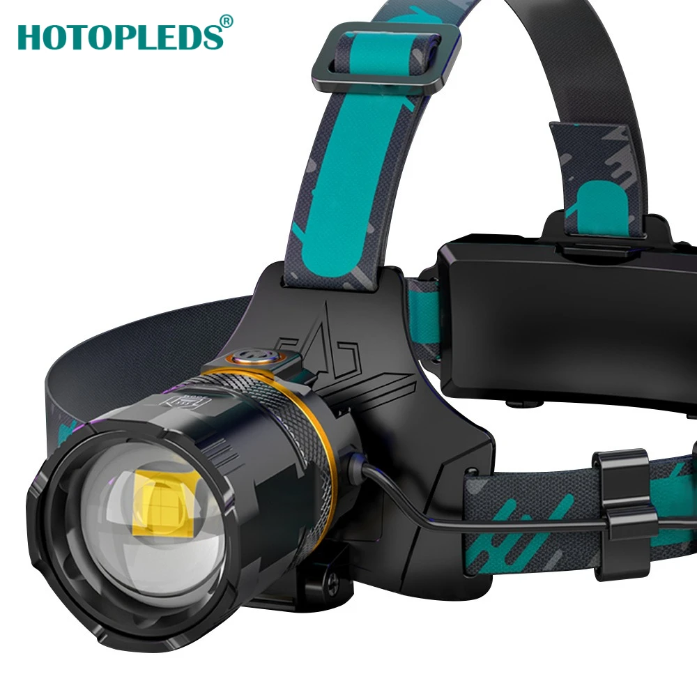 New Induction High-power P50 High-brightness and Strong Light Super-bright Retractable Headlight Zoom Outdoor Headlight