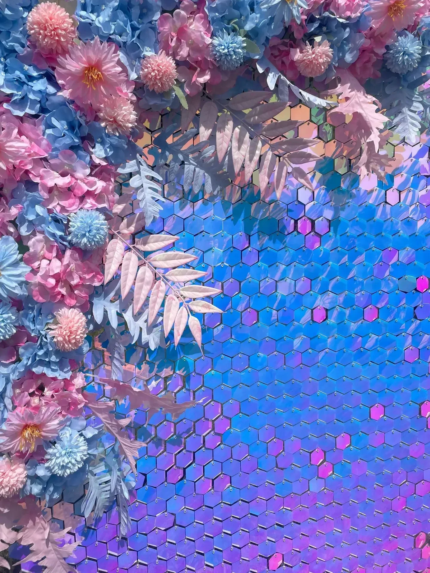 12/16/18 Stück sechseckige Pailletten-Hintergrundplatten für Hochzeit, Geburtstag, Party, Hintergrund, Wanddekoration, schimmernder Hintergrund, Vorhang, 30 x 30 cm – Detail 9