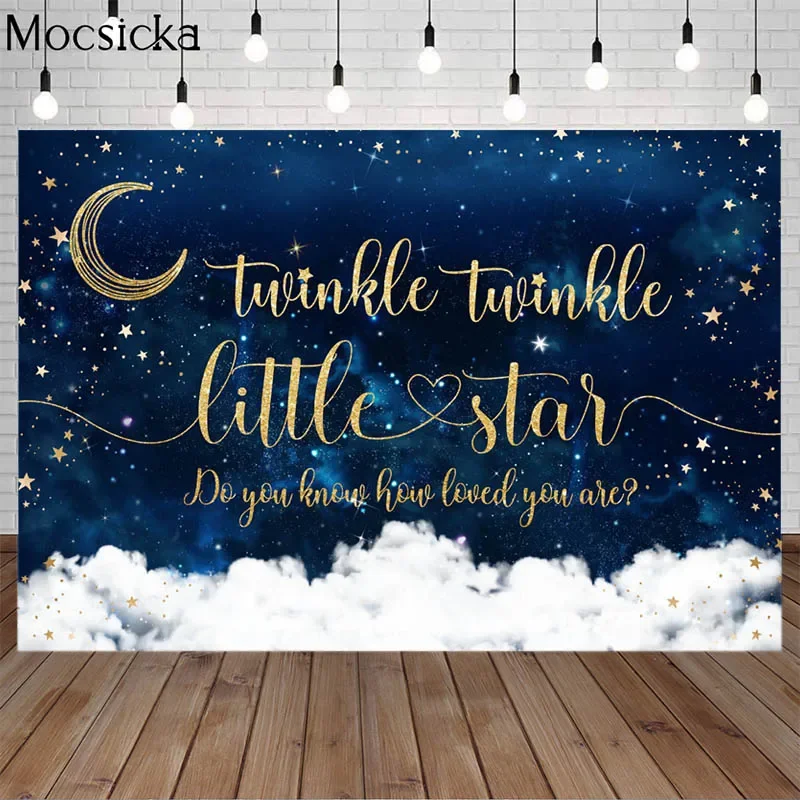 

Twinkle Little Star Fantasy Starry Sky Photography Backdrops Newborn 1st Birthday Party Decoration Banner Background Photocall
