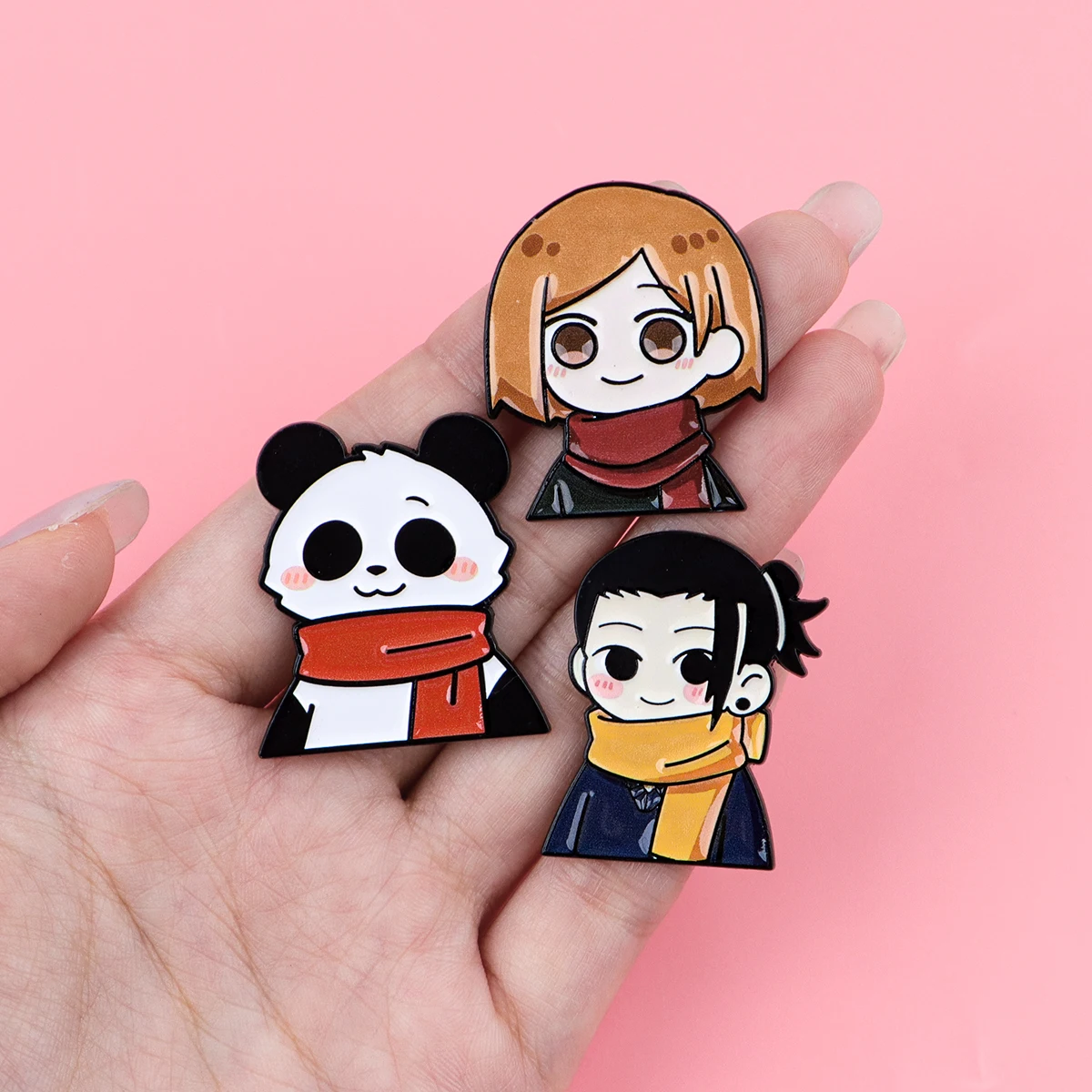 7-teiliges Manga-Jungen-Emaille-Pin-Set, Cartoon-Panda-Brosche für Mäntel, Damenbroschen, Anime-Reversnadeln, Schmuckgeschenk für Fans und Freunde – Detail 3