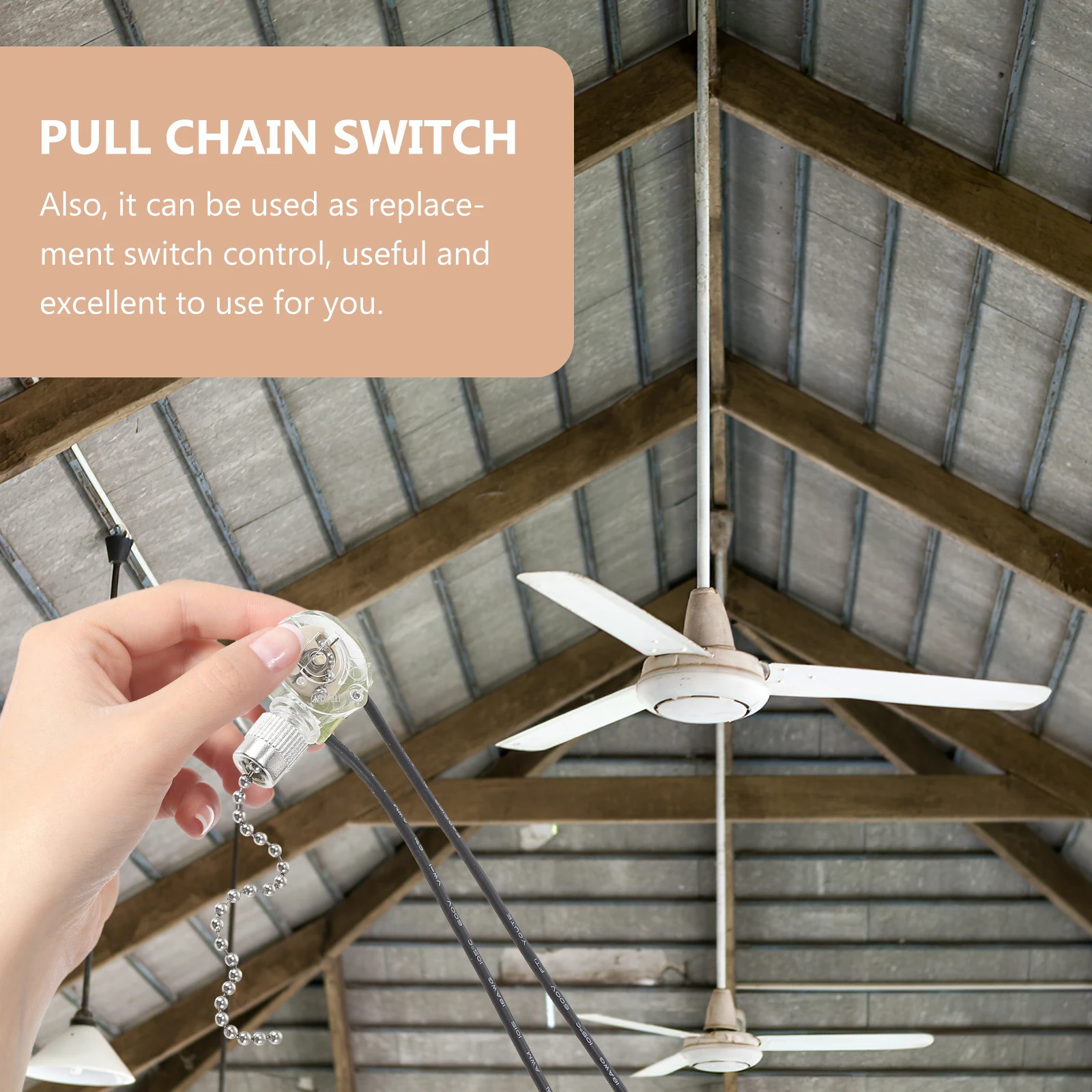 

2pcs Ceiling Fan Pull Chain Durable Easy Install Replacement Decorative Chain For Control Balcony Room Garden Wall