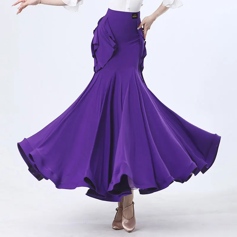 Modern Ballroom Waltz Dance Saia, Competição Standard Ballroom Dancing Roupas, Novo, 2023