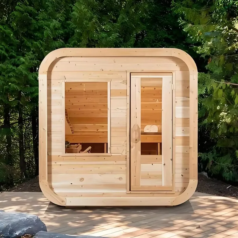 3-4 Person Sauna Room Steam Shower Sauna Room Solid Wood Outdoor Sauna Customized