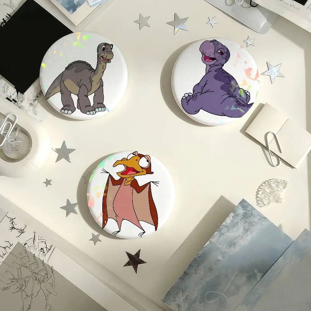 Cartoon The Land Before Time Laser Badge Creative Pins Brooch for Bag Clothes Hat Decor Gifts Fans Collect