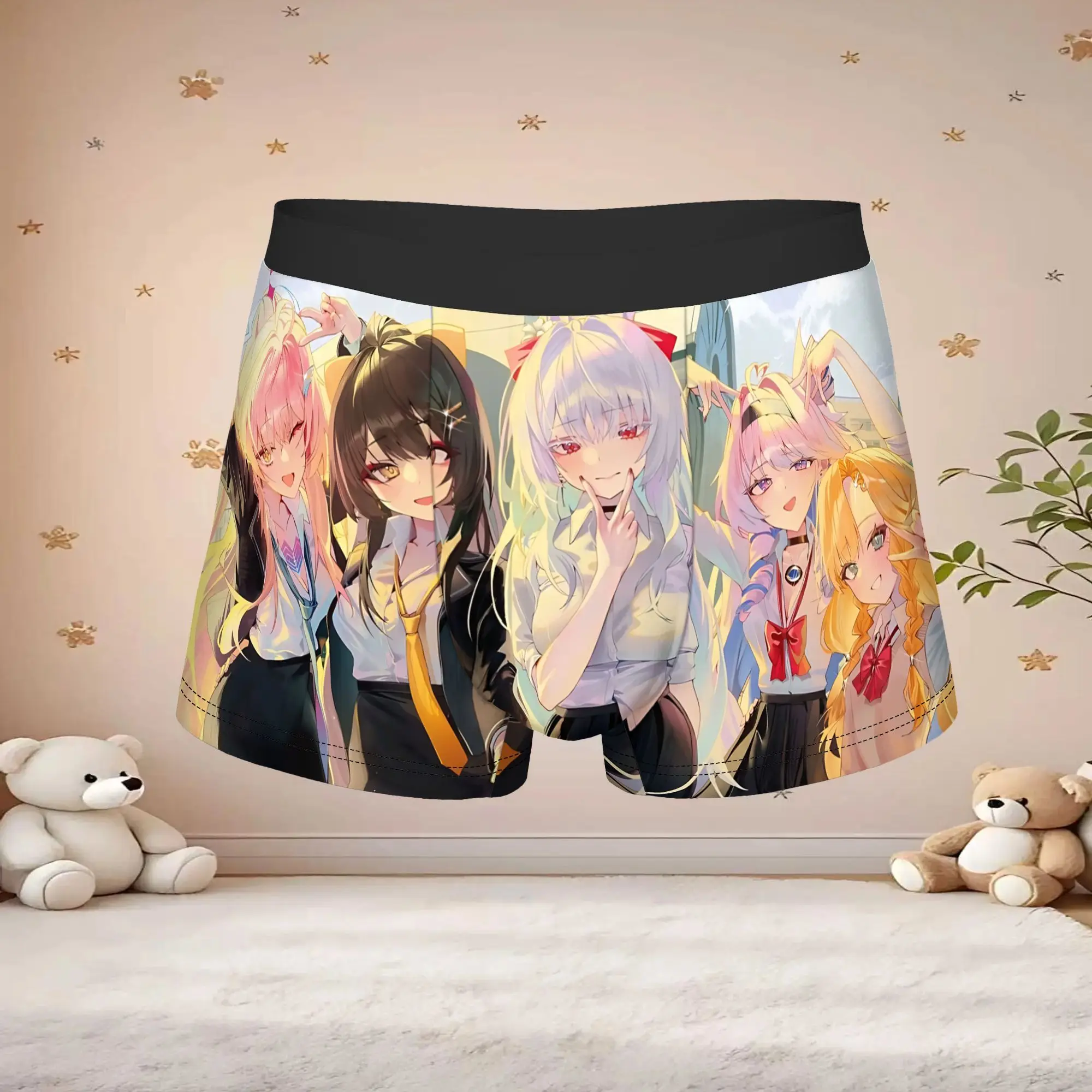 Popular Anime Game Theme Of Romance Girls boxers  adults 18 plus Underpants Breathbale Panties Men's Underwear Ventilate Shorts