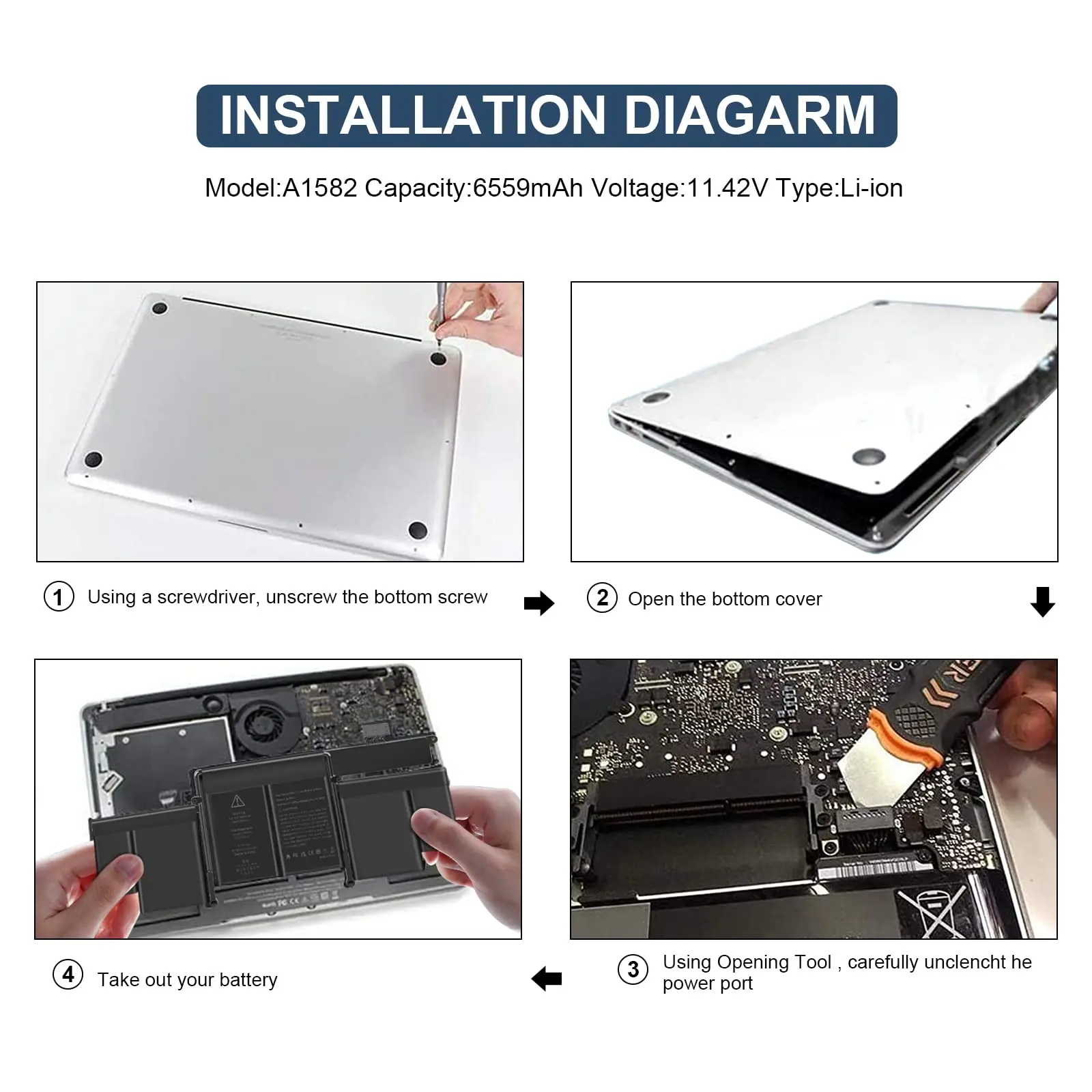 【バッテリー93%！！】MacBook Pro A1502 Macbook Pro 13インチ用の交換用バッテリー,A1582,a1502,A1493,2015