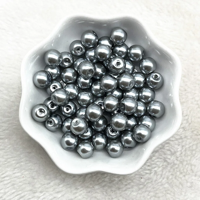 New 4/6/8/10mm Glass Beads Imitation Pearls Beads Round Pearl Beads for Jewelry Making DIY Bracelet Necklace Accessories