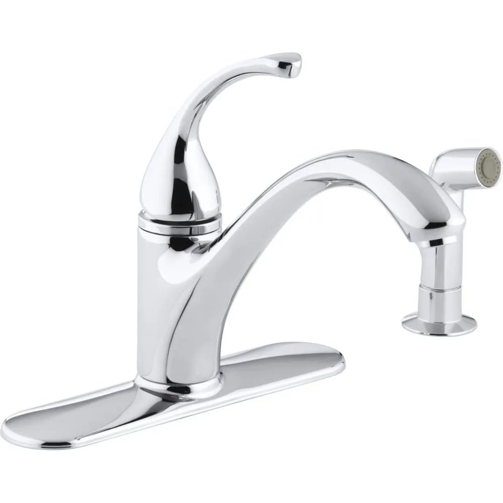 

Kohler Forté 4-Hole Kitchen Sink Faucet with 9-1/16 Spout and Matching Side Spray in Polished Chrome Finish