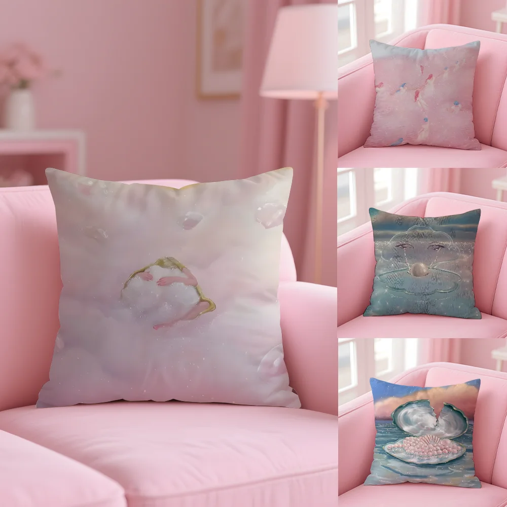 

Works by Polish artist Monika Marchewka Pillow Case Anti-dustmite Pillowcase Invisible zipper silky short plush Sofa cushion cov