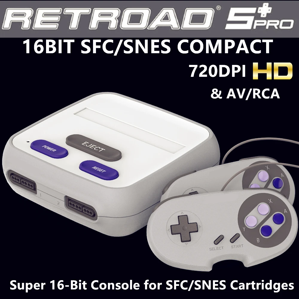 Retroad 5+PRO C51HD Newest Super 16-BIT Compact Console for SFC/SNES Cartridges Real Retro Hardware System 720DPI