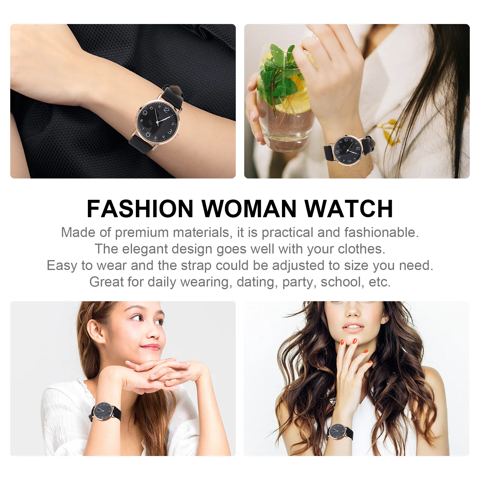 

Strap Watch Fashionable Elegant Quartz Wristwatch For Daily Party Dating Gift Lady Women Watch Waterproof