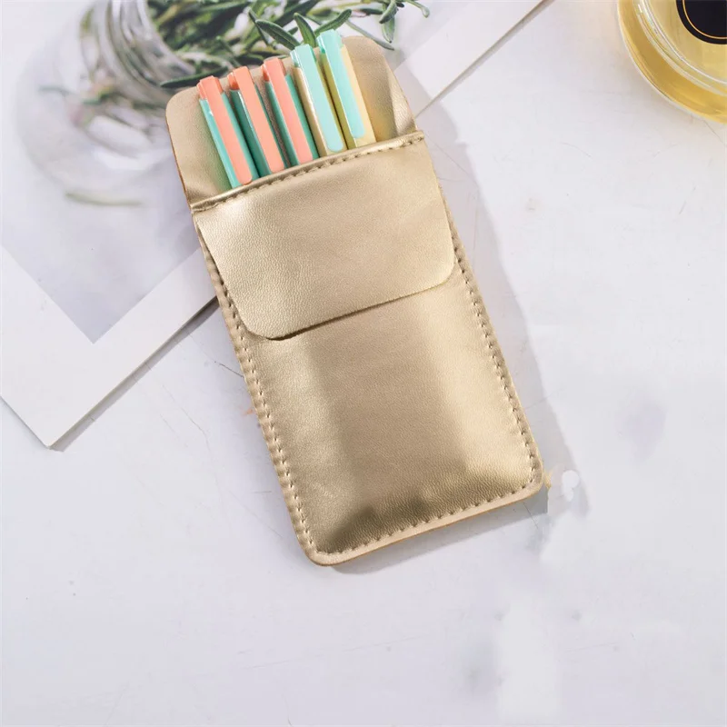 Pocket PU Leather Pen Bag Multifunctional Doctor Nurse Staff Leakproof Pen Bag Hospital Business Pen Bag 2024