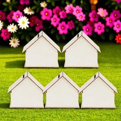 

Набор из 5 милых копилок-домиков для денег, для декора, для детей, для творчества (DIY)