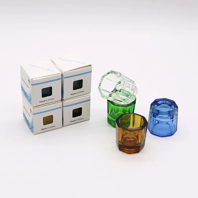 Dental Mixing Cup for Lab Powder Holder Container Glass Mixing Bowl Octagonal Dappen Dishes Dental Materials Storage Mixing Cup