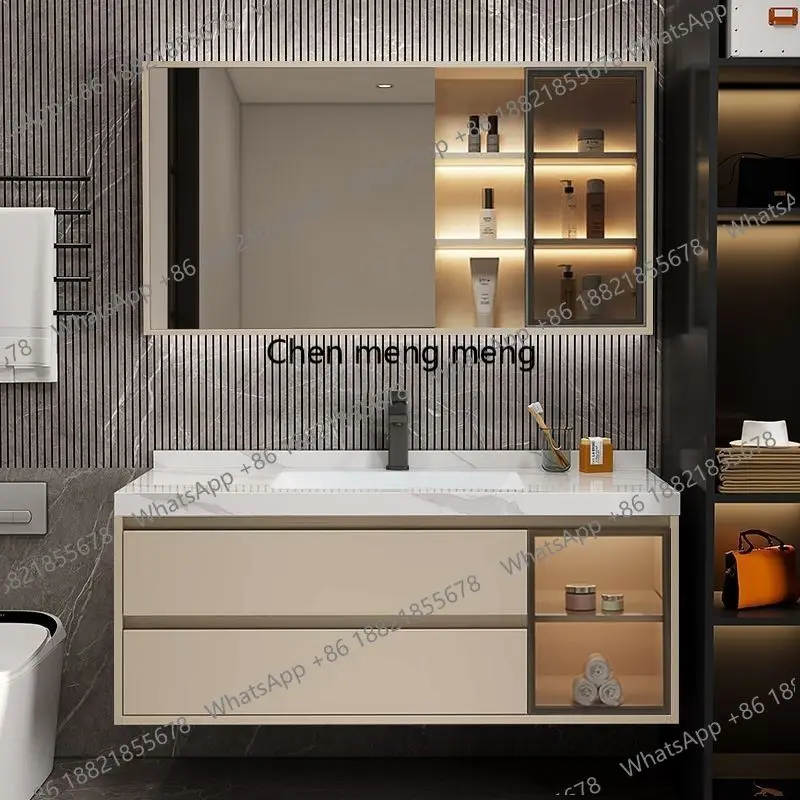 

Modern Bathroom Cabinet Nordic Waterproof Shelf Drawers Bathroom Vanity Toilet Mirror Wood Meuble Salle De Bain Furniture