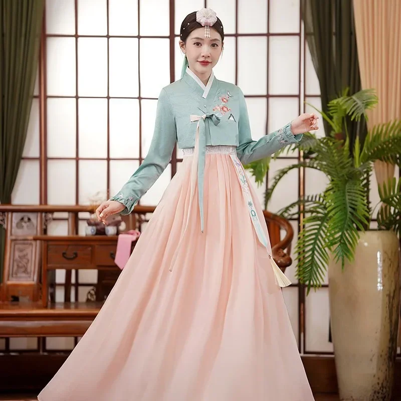 National Dance Anicent Wedding Party Dress Korean Traditional Costume Hanbok Female Korea Minority Palace Costume Hanbok Dresses