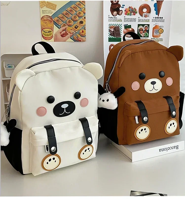 14.96-inch cute cartoon girl backpack, cute Jk girl bag, doll bag, plush nylon material backpack women